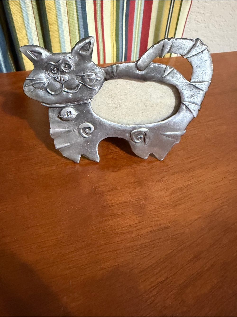 Mini Pewter Smiling Cat Photo Frame 1997 Ruth Reynolds - Picture 5 of 8